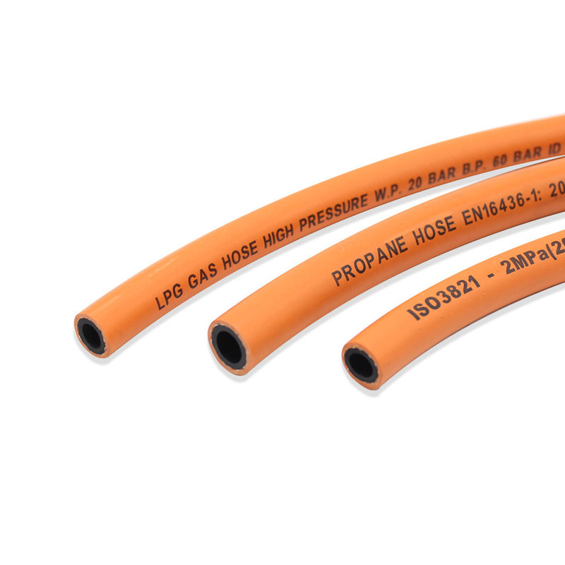 EN16436 5/16&quot; alta presión de goma anaranjada del tubo de gas del LPG del material de NBR