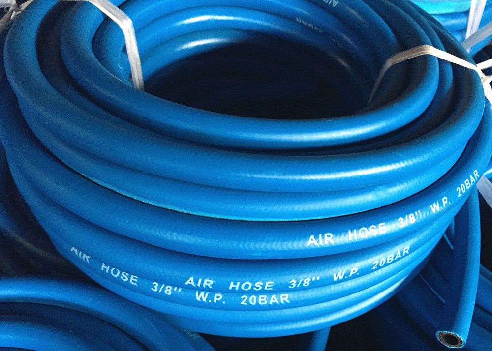 Manguera de aire de goma azul para las herramientas neumáticas, manguera flexible del compresor de aire