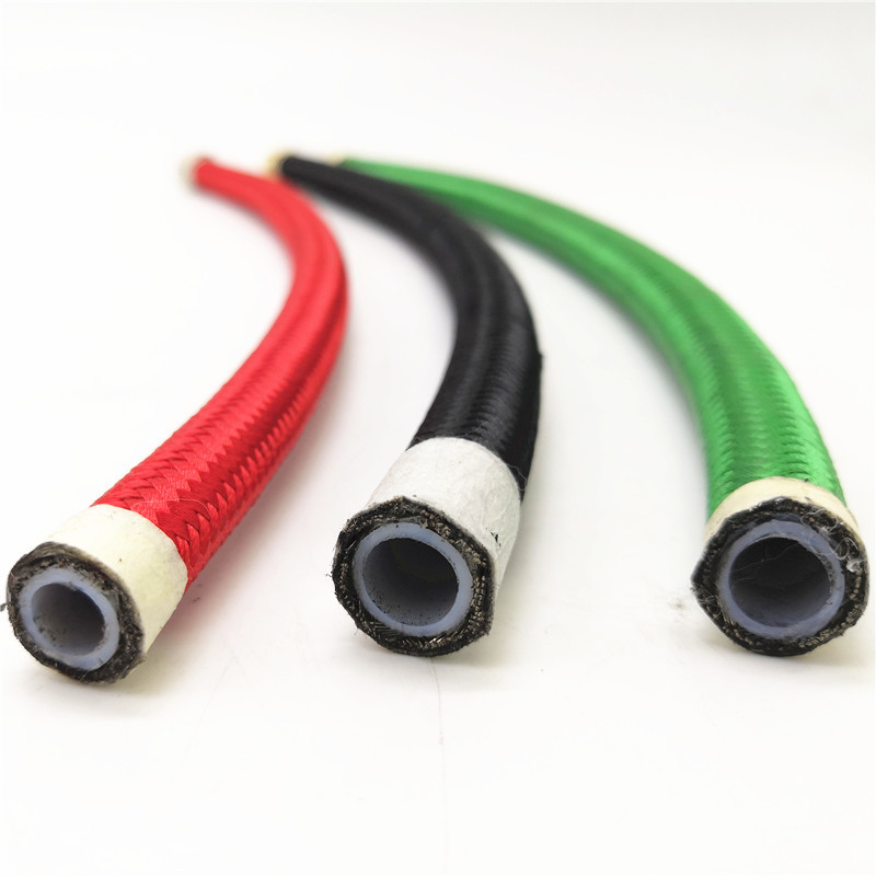 manguera de PTFE de alta presión con una capa trenzada de acero inoxidable para transporte e hidráulica móvil