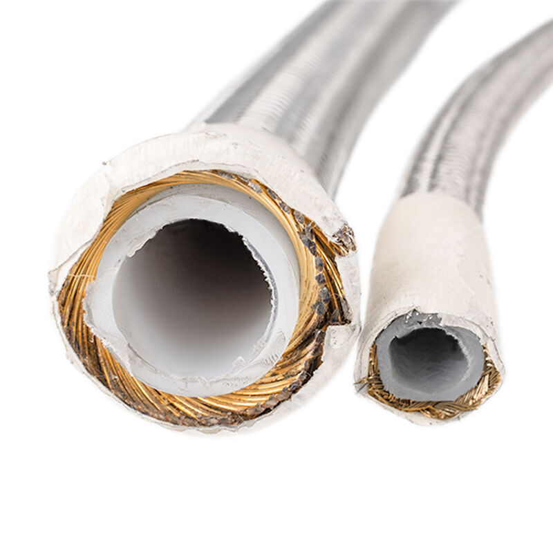 3/4''ID 19 Mm Corrugated Bore PTFE, Stainless Steel 304 or 316 Wire Braid, Transporting Acids, Alkalis, and Solvents