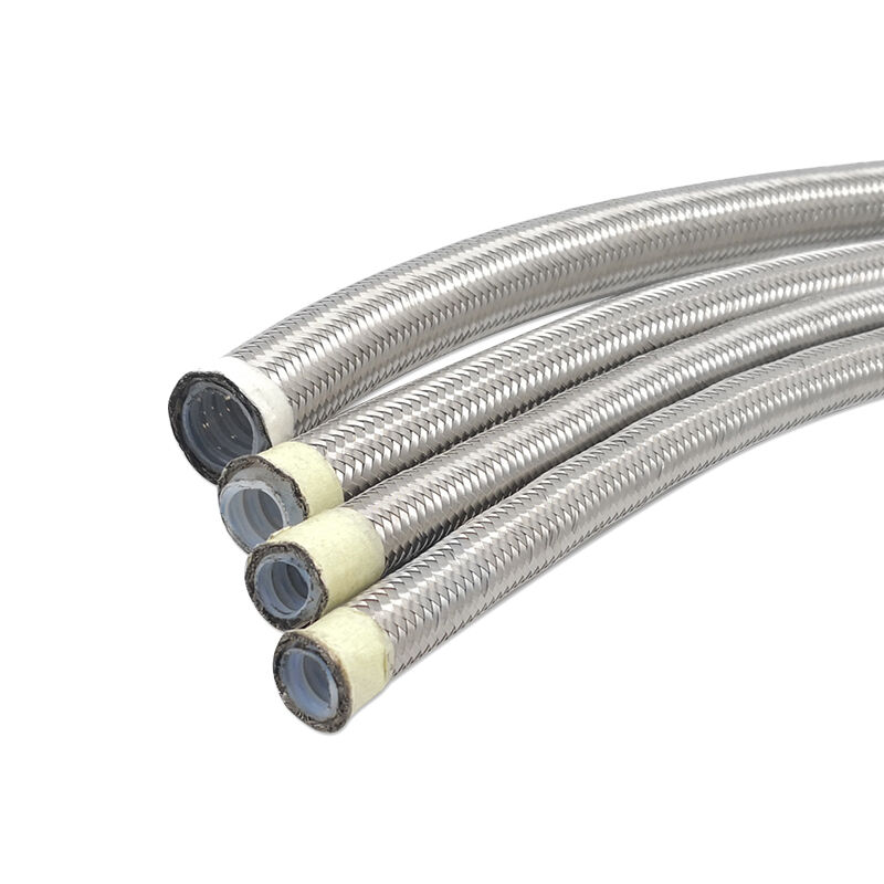 3/4''ID 19 Mm Corrugated Bore PTFE, Stainless Steel 304 or 316 Wire Braid, Transporting Acids, Alkalis, and Solvents