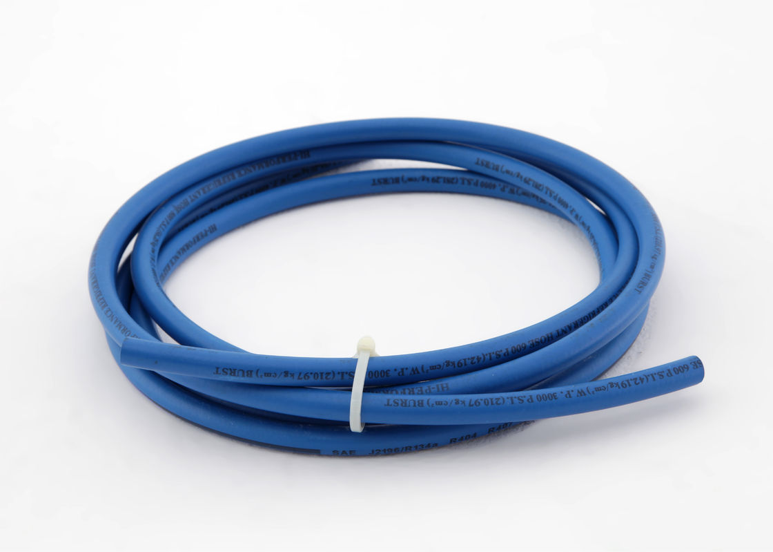 Manguera de carga refrigerante de NBR del espiral azul de la fibra, WP 500psi, 600psi